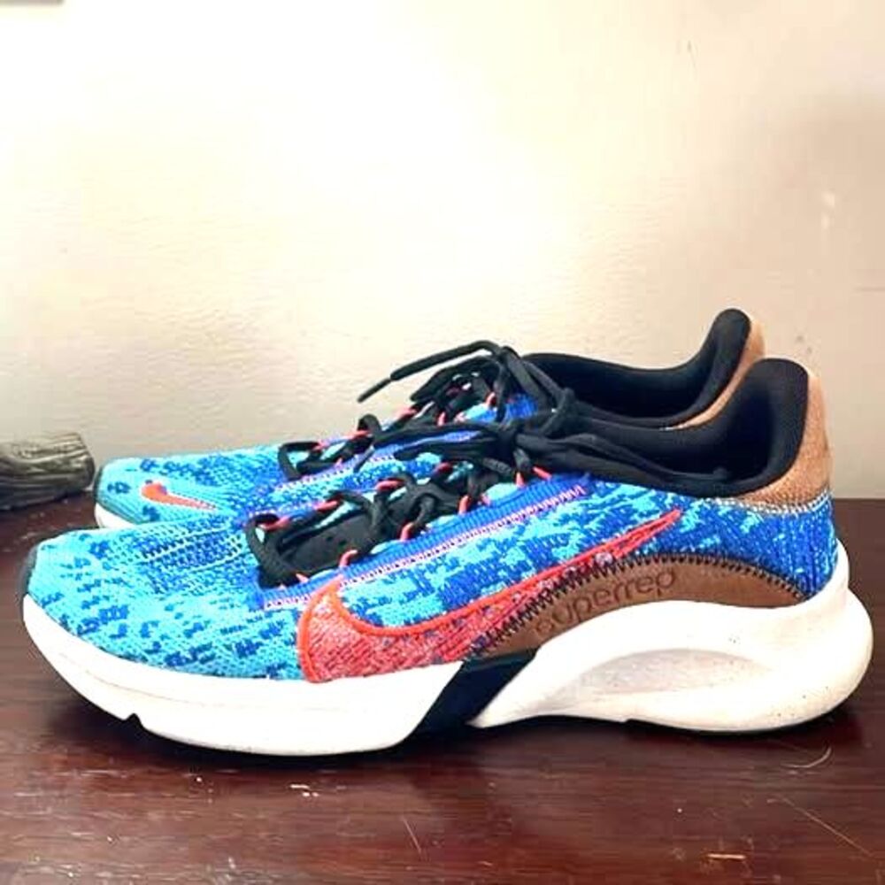 Nike SuperRep Go 3 Flyknit NN Blue Orange Men’s 7.5 DH3394-401 Running Shoes